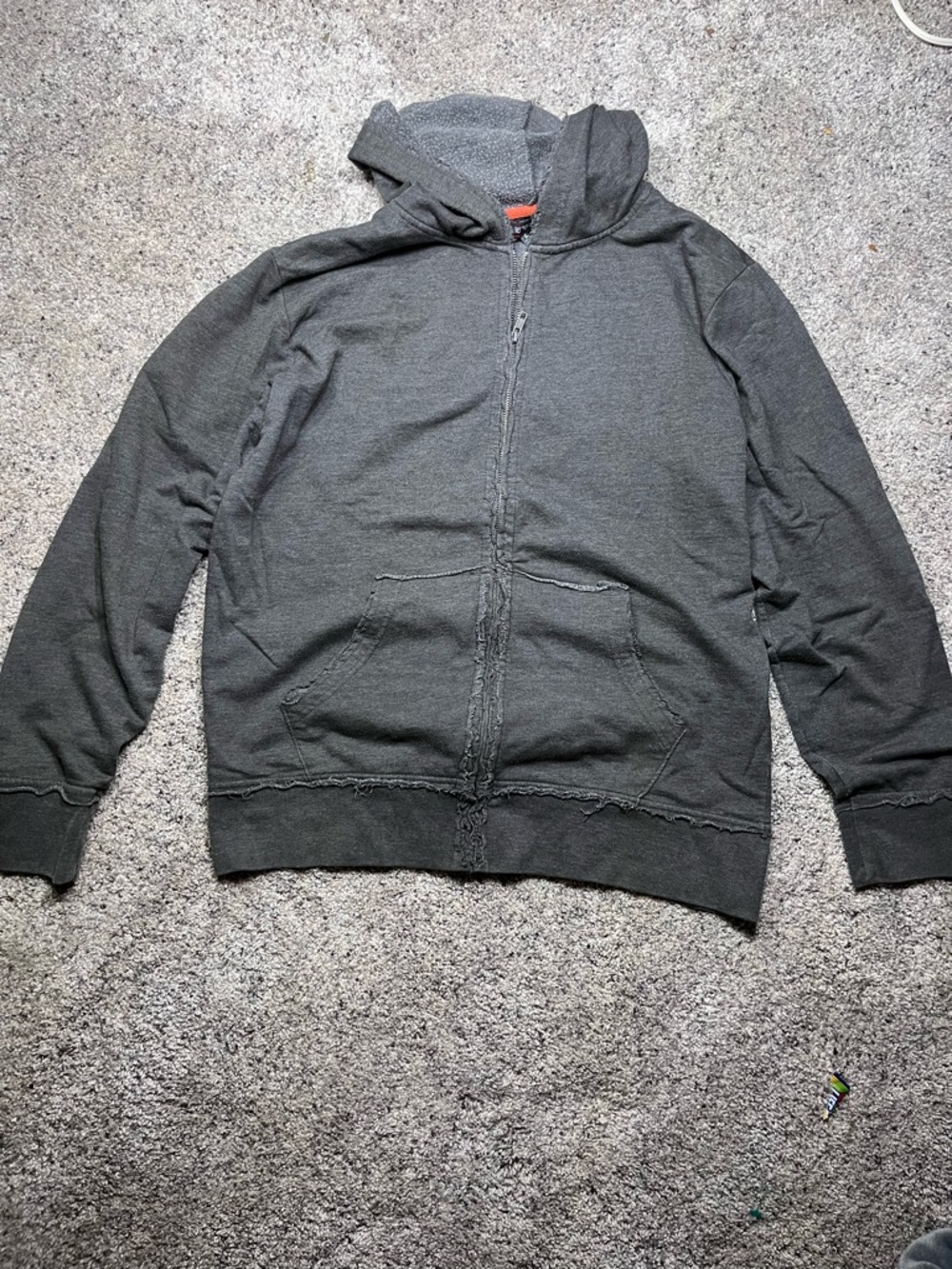 Men's Zip-Up Hooded Sweater - Charcoal